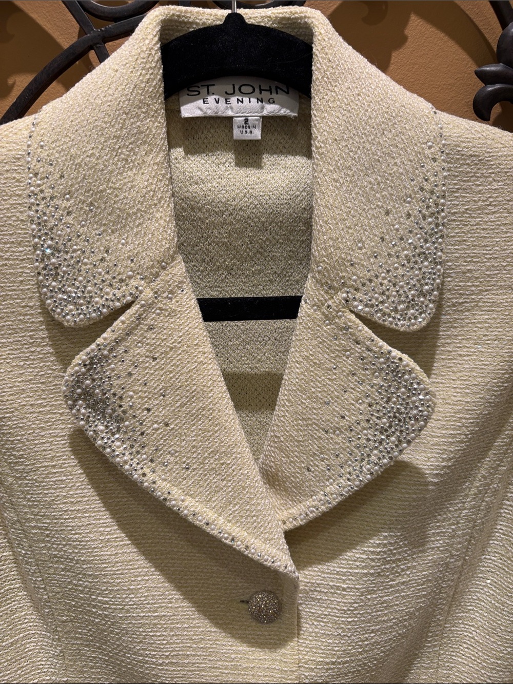 St. John Cream Sparkle Evening Jacket - Picture 12 of 15